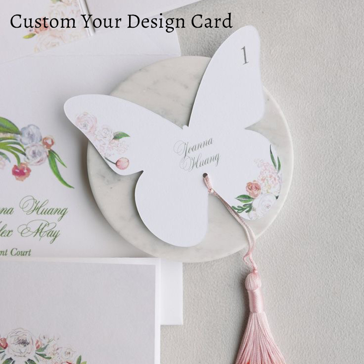 Wedding Supply Business - Menu farfalla elegante personalizzato Invito a