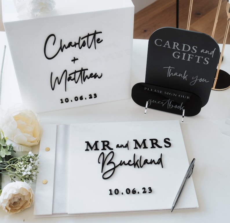 Personalized Guest Book - Scatola Bianca per Matrimonio, Libro degli