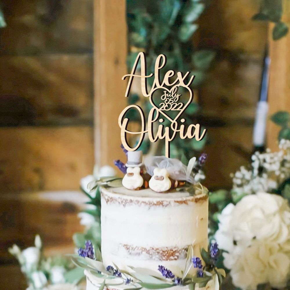 Wedding Supply Rentals - Topper per torta personalizzato per matrimonio