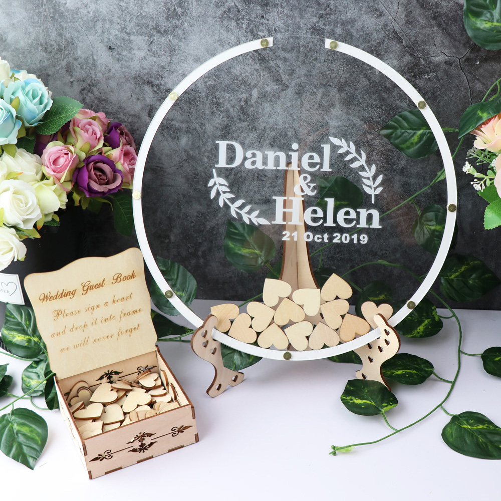 Personalized Guest Book - Personalizzato acrilico rotondo libro degli ospiti