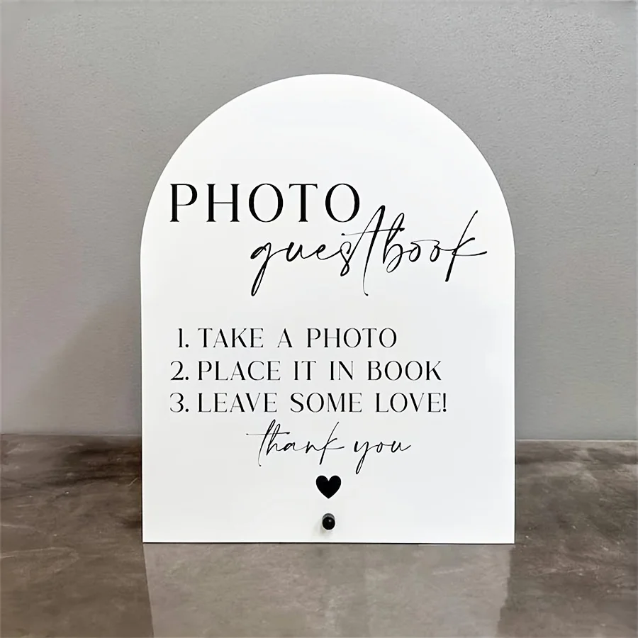 Personalized Guest Book - Elegante cartello per foto di matrimonio