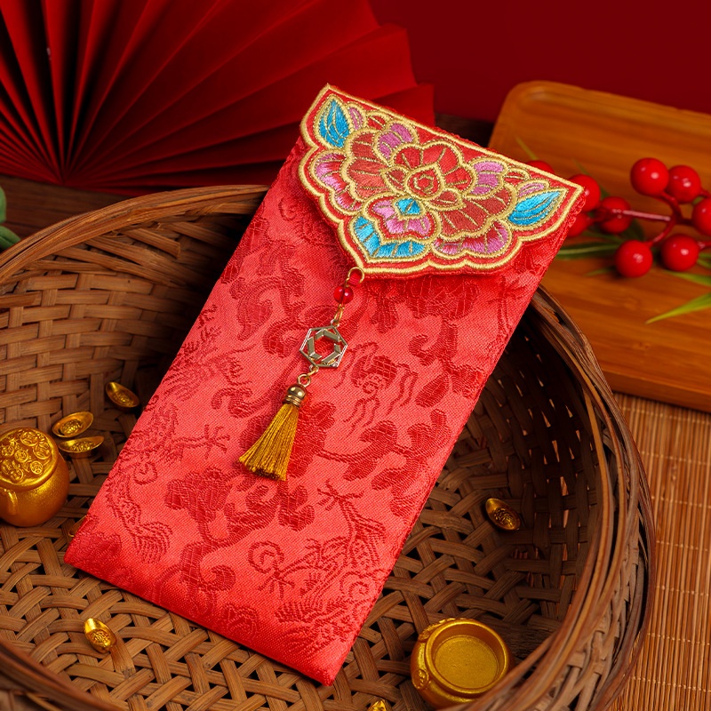 Wedding Envelopes - 1 busto rosso tradizionale cinese ricamato