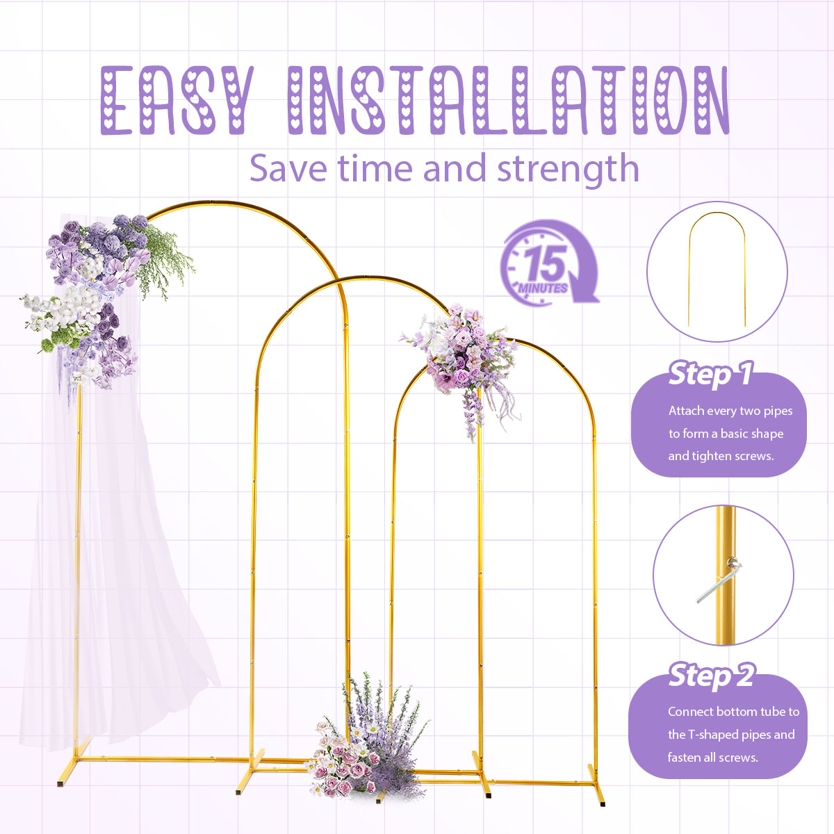Kit arco in metallo dorato da  - Wedding Balloon Arch recensione e prezzo